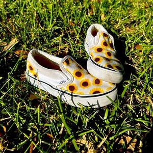Vans Toddler Slip On Sunflower Print Size 12.5 Kids
